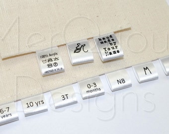 Custom Printed Sizes on White Satin ribbon Custom Sizing label Ribbon 5/8'' (1.5 cm)