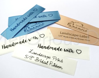 Satin Labels Clothing Labels  Colour Ribbon 5/8" (1.5 cm) wide Personalised labels Name Tags Labels Custom Labels