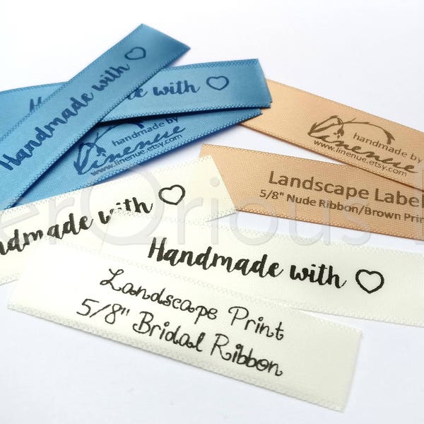 Satin Labels. Clothing Labels.  Colour Ribbon 5/8" (1.5 cm) wide. Personalised labels. Name Tags. Labels. Custom Labels