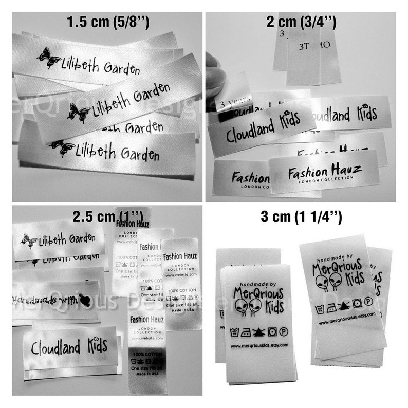 Custom White Satin Labels. Personalized labels. Garment Etsy