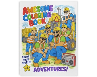 Livro de colorir de veículos de construção | Páginas de atividades infantis, cenas com caminhões e escavadeiras