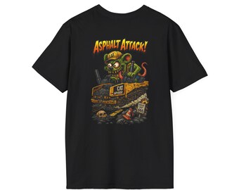 Asphalt Attack Rat on Paver T-Shirt | Vintage Monster Illustration