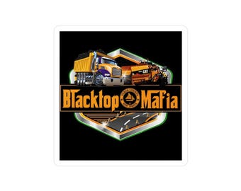 Adesivo com o logotipo da Blacktop Mafia | Decalque de vinil recortado, design para caminhões e pavimentação