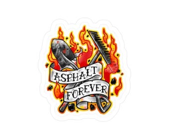 Asphalt Forever Flames Sticker | Kiss-Cut Vinyl Decal