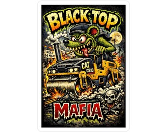 Rat Road Roller Blacktop Mafia sticker | Kiss-Cut Vinyl Decal