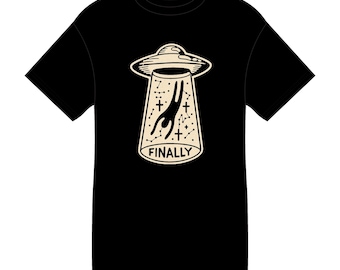 Camiseta com estampa de raio de abdução de OVNI |