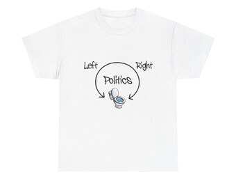 Politics Toilet Diagram T-Shirt | Left Right Circle Humorous Political Tee