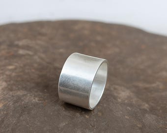 Dikke sterlingzilveren sigarenbandring | Minimalistische uniseks band