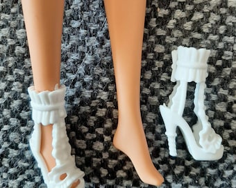 Barbie Schuhe weiß, High Heels für Barbies mit hoher Ferse