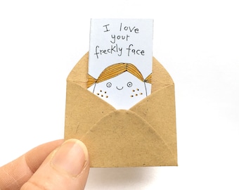 Miniature greeting card, kawaii best friend gift