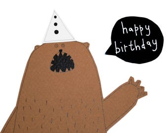 Bear birthday card