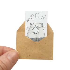 Carte d'anniversaire chat, carte de voeux miniature et petite enveloppe, cadeau pour amoureux des chats, cadeaux meilleur ami, cadeau petite amie, cadeau petit ami