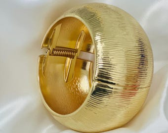 Gold And Silver Bangle Bracelet, Gold Filled Cuff, Fashion Jewelry (7 Inches)