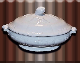 Country French Covered Tureen 11-3/4 x 7 x 6 with Artichoke Design