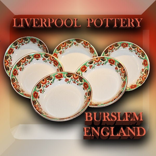 Liverpool Pottery Set of Six 71/4 Soup/serving Bowls Etsy