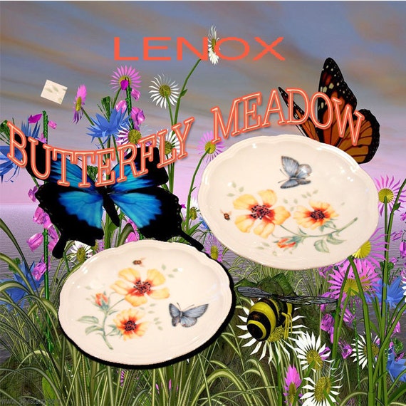 Lenox Butterfly Meadow Set Of Two 7 B B Etsy