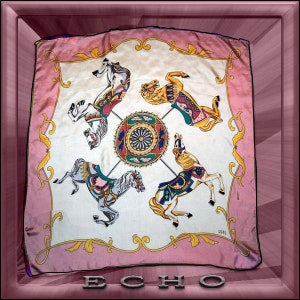 Echo Club 7   35 x 35&quot; Charmeuse Silk Scarf.