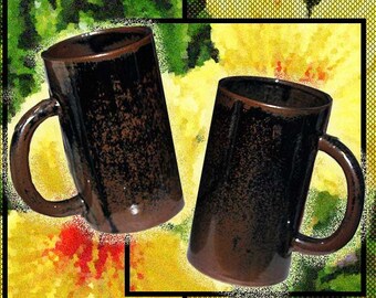 Set of Two 16oz. Hand Thrown Mugs