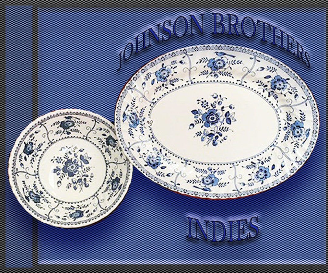 Johnson Brothers Indies Set of One 10x 14 Platter and One 9 Vegetable