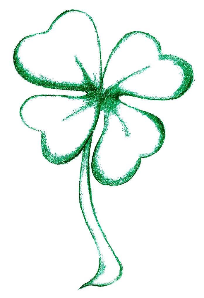 Lucky flower four leaf clover tattoo illustrations