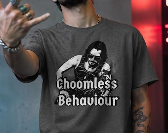 Camiseta unisex de Johnny Silverhand de Cyberpunk 2077 "Comportamiento sin control"