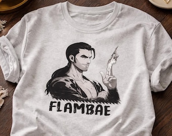 Camiseta gráfica en escala de grises de Flambae / Camiseta con arte de fan de Dispatch / Ropa de calle unisex del juego
