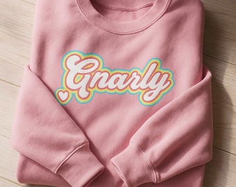 KATSEYE Inspired 'Gnarly' Rainbow Unisex Pink Sweatshirt, K-pop Fan Merch