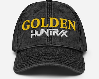 Gorra negra bordada vintage de Demon Hunters de K-Pop dorada, regalo inspirado en Huntrix