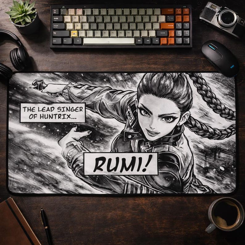 Rumi K-pop Demon Hunters Desk Mat | Manga Style Gaming Play Mat - Etsy