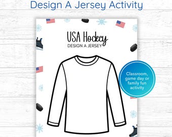 Hockey Jersey Activity | USA Hockey Kids Activity Printable | Classroom Art Project