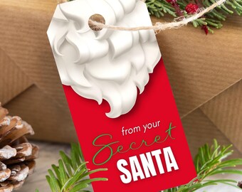Secret Santa Tags, Printable Gift Tags for a Secret Santa Gift Exchange