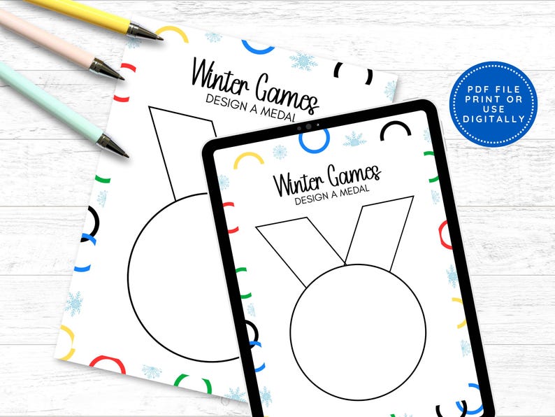 Winter Games Kids Activity Printable | Design a Medal Craft | Classroom ...