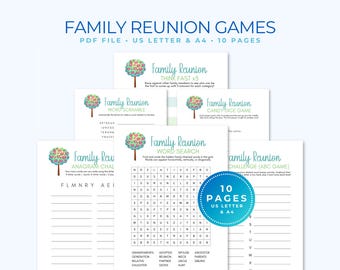 Family Reunion Games Bundle, Printable Reunion Games