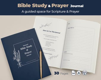 Minimal Christian Bible Study Journal | Prayer & Scripture (PDF)