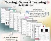 50 Music Theory Worksheets for Kids, Printable Tracing Pages, Learn Notes, Clefs, Rests & Symbols, Beginner Theory Workbook, Activity Pages