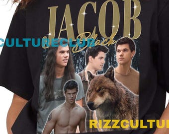 Camiseta Jacob Black Retro Vintage Graphic Bootleg Comfort Colors Camiseta Camiseta Camiseta Camiseta Moletom Estética Moderna Cultura de Fã Design Lobisomem