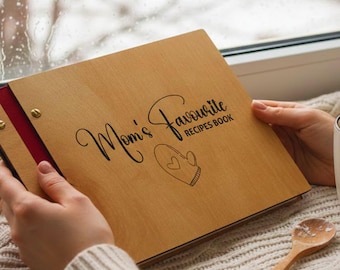 Recipe Binder for Mom: Wooden Cook Book Mother's Day Gift, Custom Family Cookbook