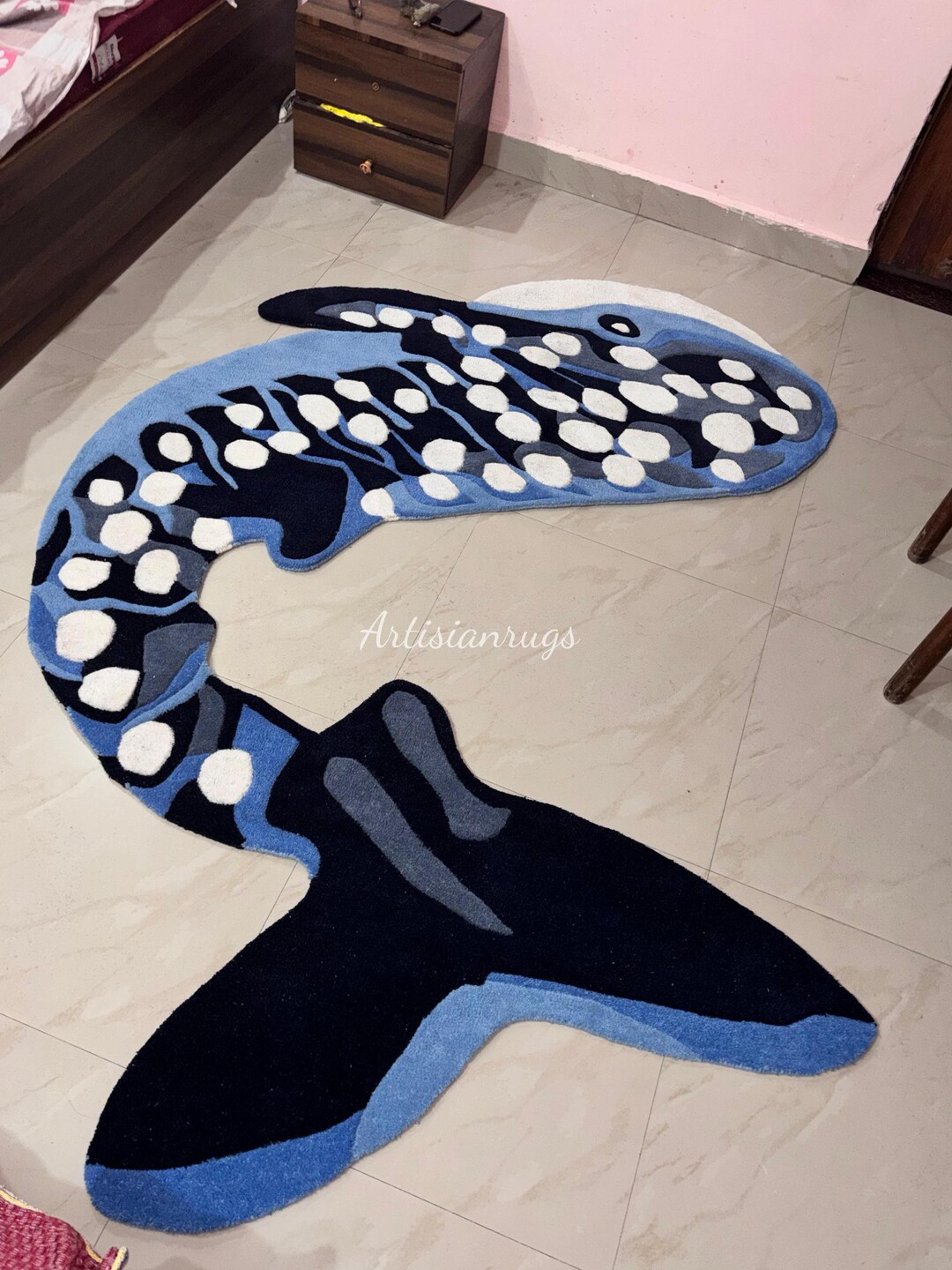 Handmade Whale Shaped Tufted Rug | 3D Kids Room Carpet | Ocean Animal ...