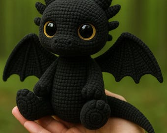 Patrón de crochet de dragón desdentado: Tutorial de amigurumi en PDF (descarga instantánea)