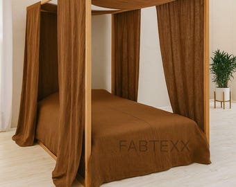 Rusty Tulle Bed Canopy: Custom Montessori Bed Curtains canopy shawl, King bed white canopy, Canopy bed drapes, Bed Canopy Shawl