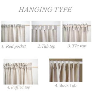 Linen Bed Canopy Curtain Four Corner Tent Bedroom, Extra Long Canopy Curtains for Home Decor, Bohemian Sheer Bed Canopy Curtains 1 Panel image 8
