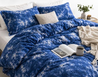 Boho Baumwollbettwäsche-Set, gebatiktes Bettbezug-Set, Benutzerdefinierte Größe Bettbezug, Kleinkind, Erwachsener Oversize-Bettbezug, erhältlich mit Reißverschluss