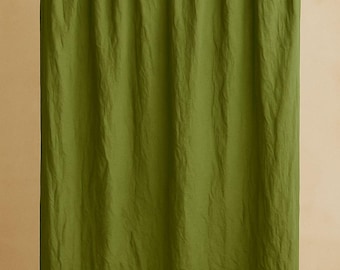 Linen Curtains With Ruffles (1 Panel) Extra Long curtains Custom Washed linen ruffled curtain drapes / Homey Style