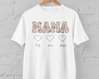 Benutzerdefinierte Mom Shirt personalisierte Mama Sweatshirt Muttertagsgeschenk Kinder Name T-Shirt Hoodie Cozy Mom Outfit
