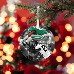 Barkley 26 Philadelphia Football Ornament — Eagles fan gift and vintage Philly design, perfect game day decoration and holiday keepsake for football lovers. Unique Philadelphia sports ornament Christmas decor, tree ornament, Philadelphia eagles gift philly football ornament featuring green bird team colors, glossy ceramic round or heart keepsake with vintage game day design, perfect holiday gift for football fans and philly supporters, sports-themed christmas decoration