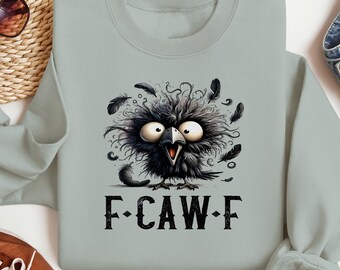 F-CAW-F Shirt Lustiges Angry Bird T-Shirt Verrücktes Krähen-Grafik-T-Stück Edgy Hoodie Cooles Geschenk