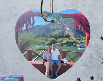 Personalisierte Foto Ornament Benutzerdefinierter Text WeihnachtsdekorationMemorial Andenken Geschenk