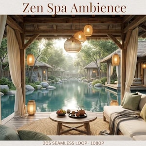 Zen Spa Meditation Ambience Video | 30s Seamless Loop 1080p Digital Download