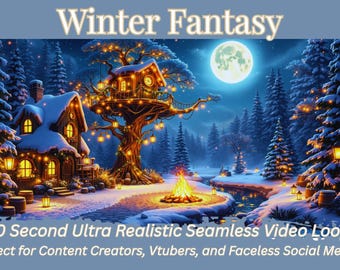 Winterliches Fantasy-Ambiente | 30er Jahre Endlos Loop Video | Gemütliches verschneites Landhaus Motiv