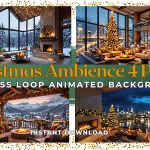 Vídeos em loop com clima natalino em Full HD 1080p | Cenas aconchegantes de Natal (Download digital)